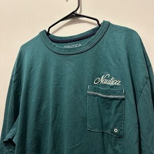 Nautica Green Long Sleeve Tee